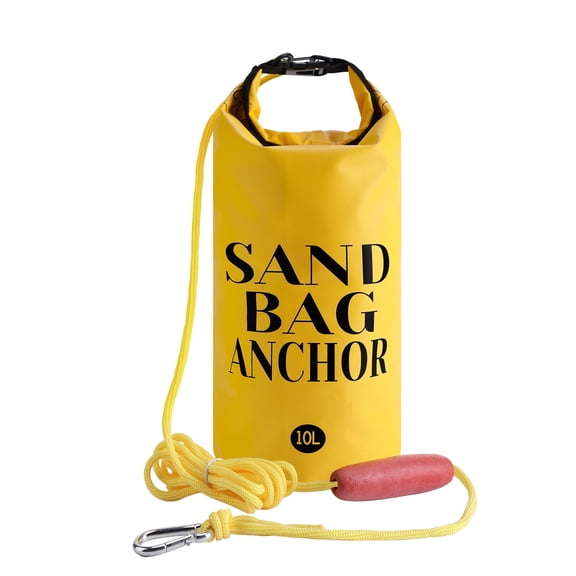 Ebaokuup Yellow 500D Sand Anchor Kit with Dry Bag & Buoy for Small Boats & PWC