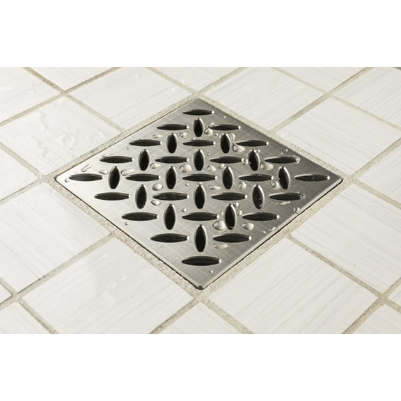 Ebbe Unique Square Shower Drain Grate Diamond - Stainless Steel - Brushed Nickel