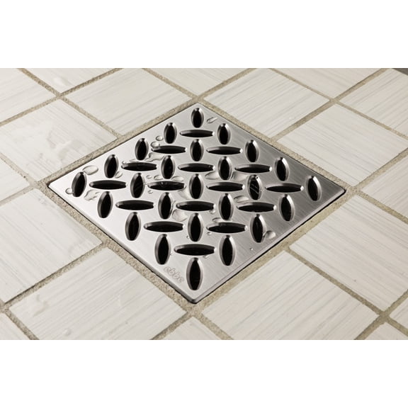 Ebbe Unique Square Shower Drain Grate Diamond - Stainless Steel - Satin Stainless