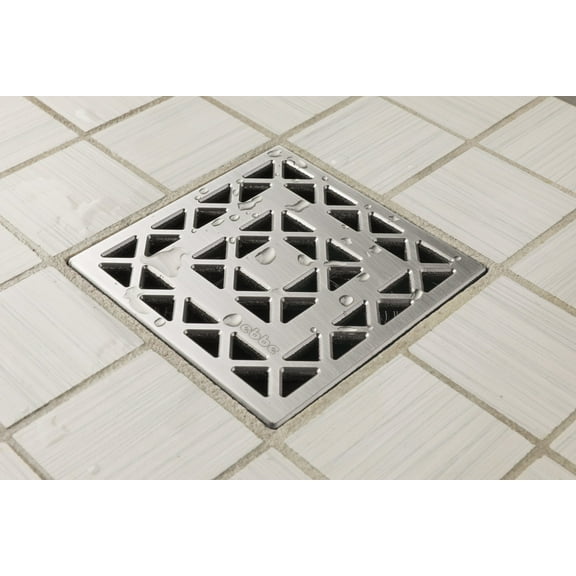 Ebbe Unique Square Shower Drain Grate Lattice - Stainless Steel - Satin Stainless