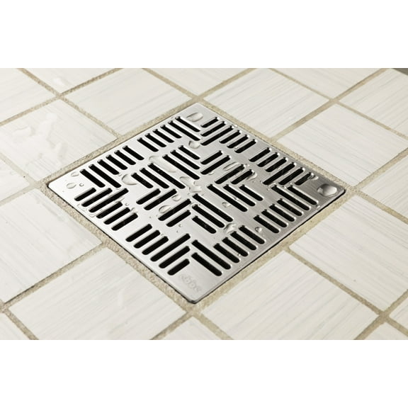 Ebbe Unique Square Shower Drain Grate Navajo - Stainless Steel - Satin Stainless