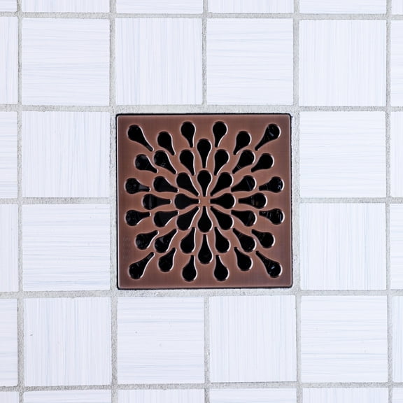 Ebbe Unique Square Shower Drain Grate Splash - Stainless Steel - Oil Rubbed Bronze