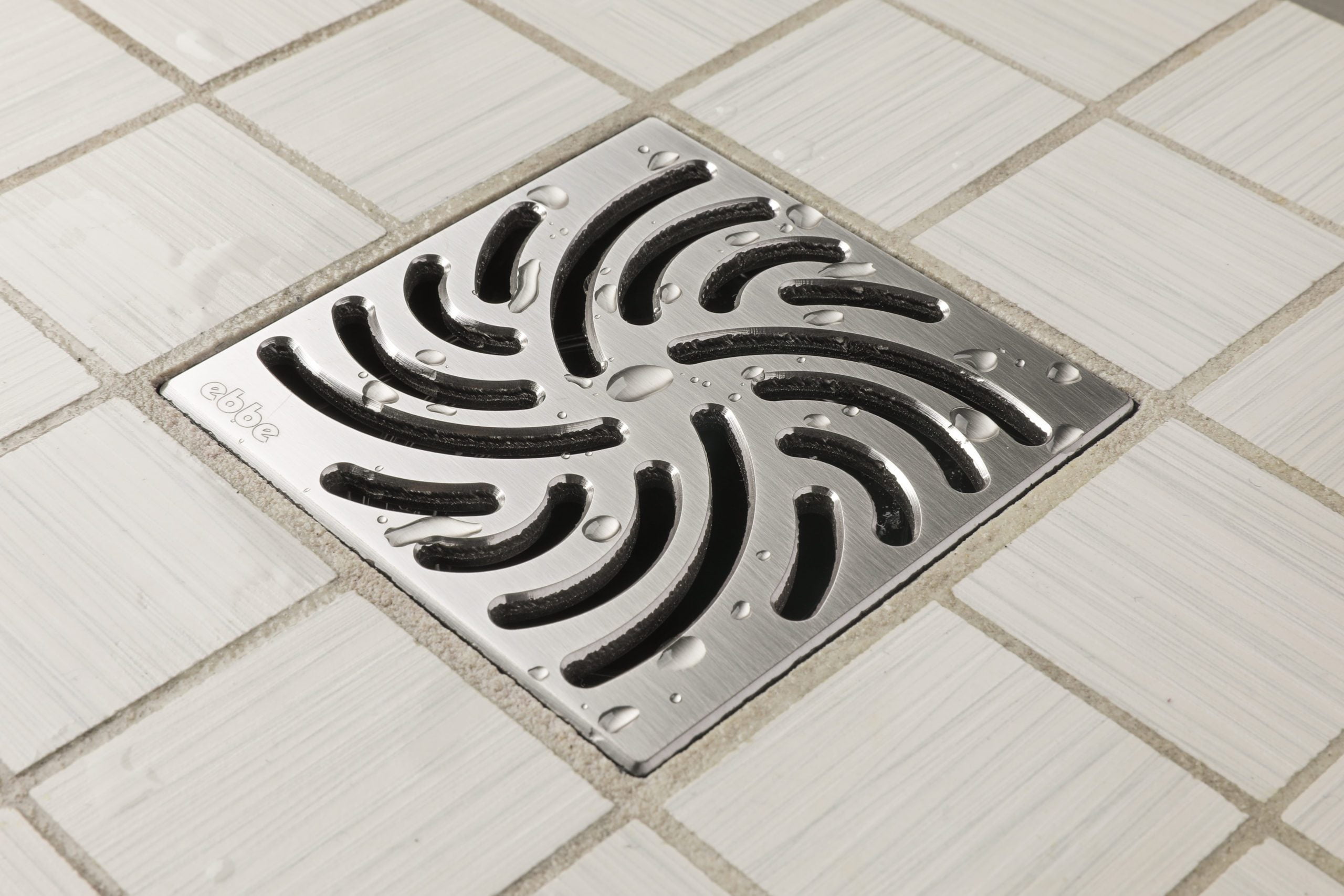Ebbe Unique Square Shower Drain Grate Twister - Stainless Steel - Satin ...