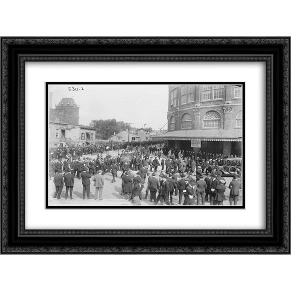 Ebbets Field 2x Matted 24x20 Black Ornate Framed Art Print from the Stadium Series