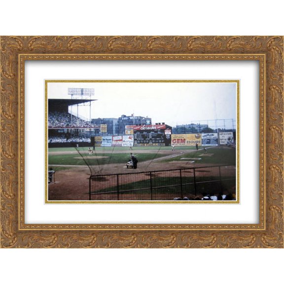 Ebbets Field 2x Matted 24x20 Gold Ornate Framed Art Print from the Stadium Series