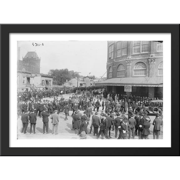 Ebbets Field 40x28 Large Black Wood Framed Print Art - Home of the Brooklyn Dodgers