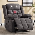thumbnail image 1 of Ebello Manual Recliner Chair with Massage and Heat, Fabric Recliner with Cup Holders & Storage Pockets, Breathable Comfortable Lounger for Living Room, Gray, 1 of 10