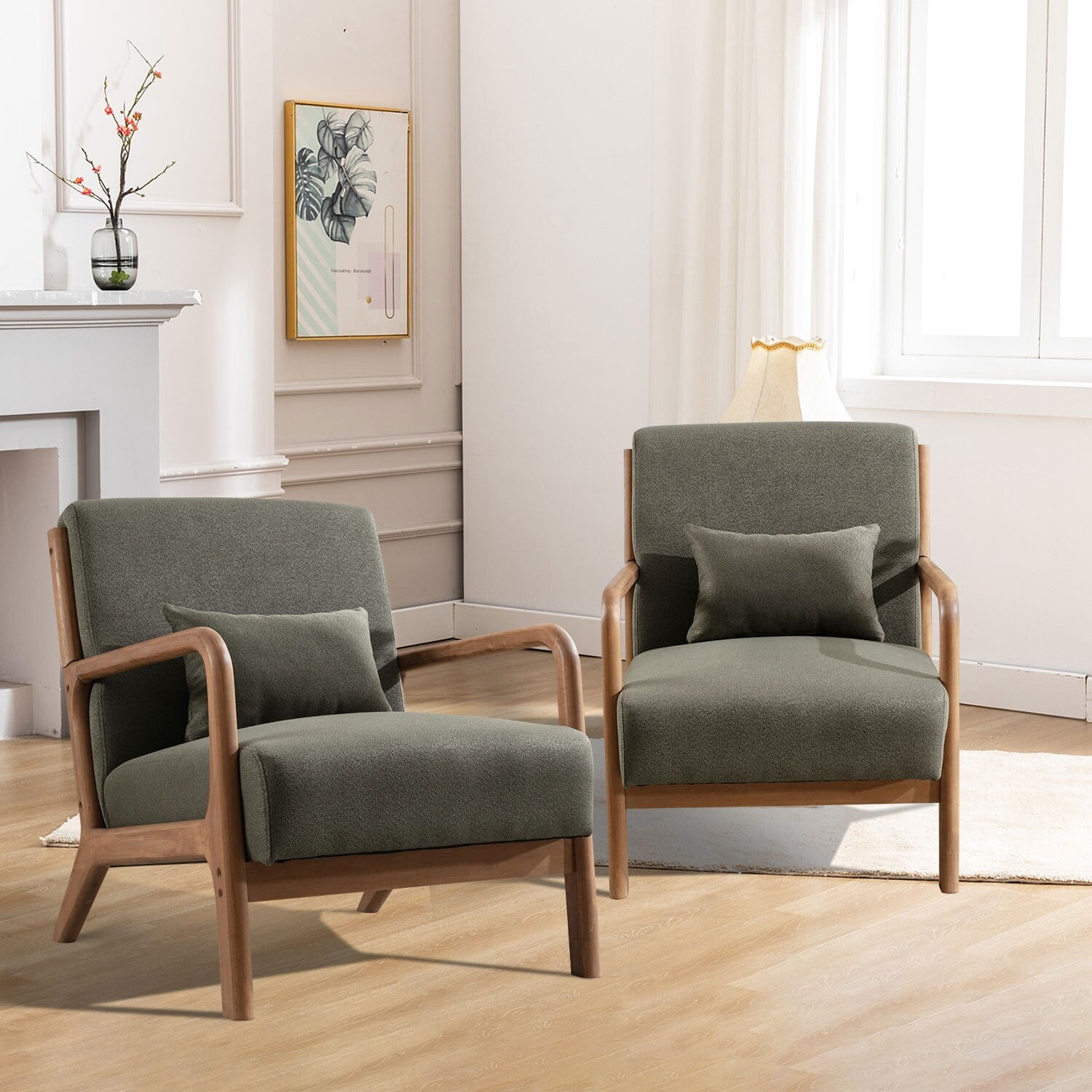 Ebello Home Inc Aston Modern Solid wood Accent Chair for Living
