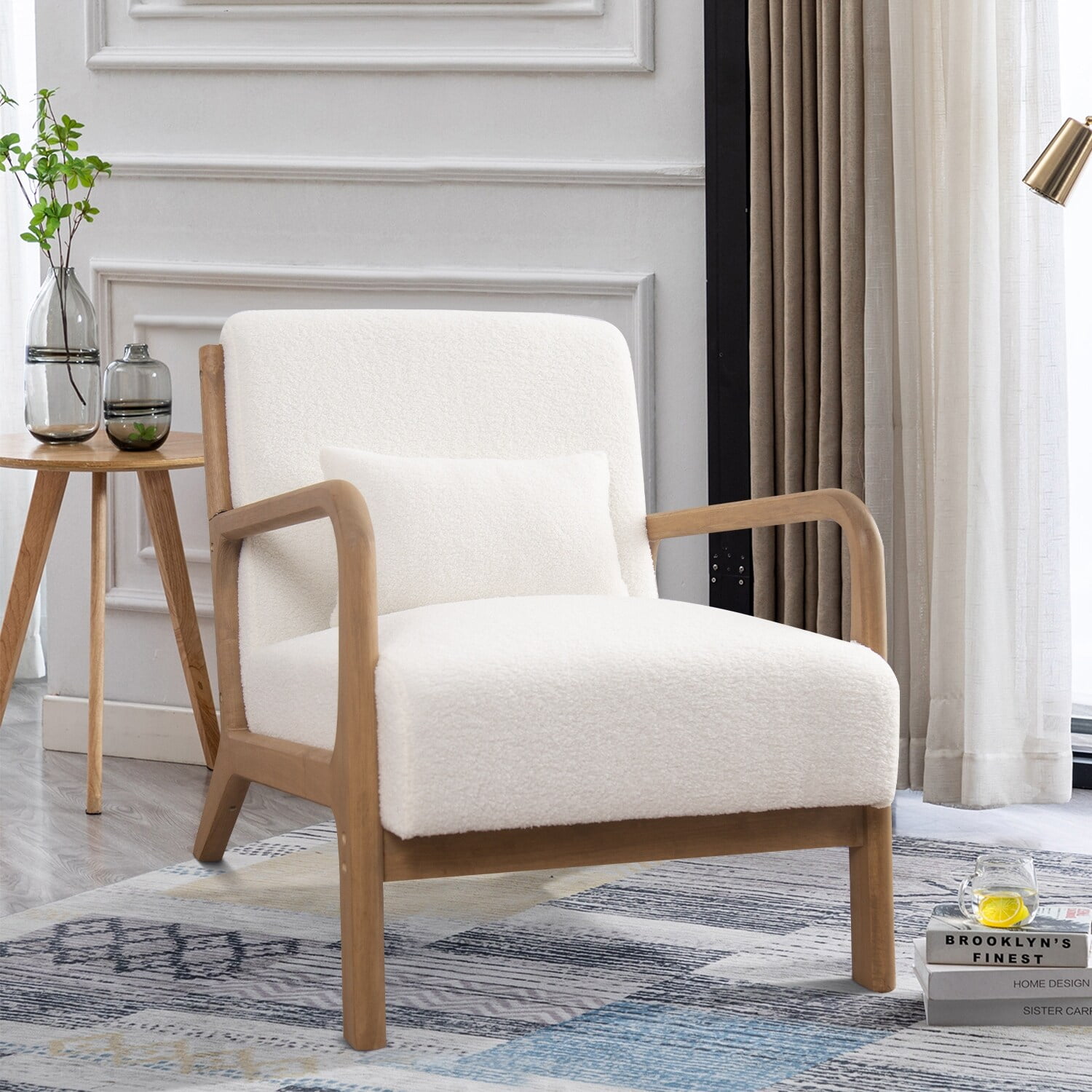 Ebello Home Inc Aston Modern Solid wood Accent Chair for Living Room