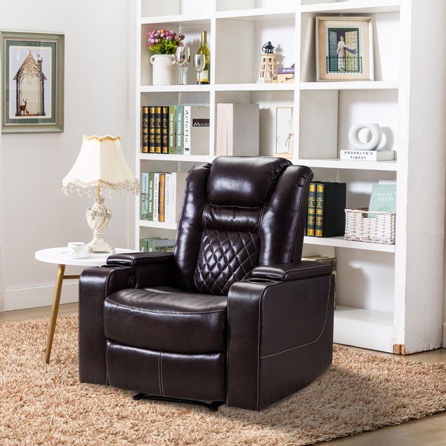 Ebello Home Inc Breathable Leather Home Theater Seating with with USB