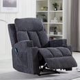 thumbnail image 1 of Ebello Home Inc Massage Recliner and Manual Singles Sofa with Remote control Flared Arms Cushion Back Massage Chairs Smoke Grey Fabric 1-Piece Modern, 1 of 5