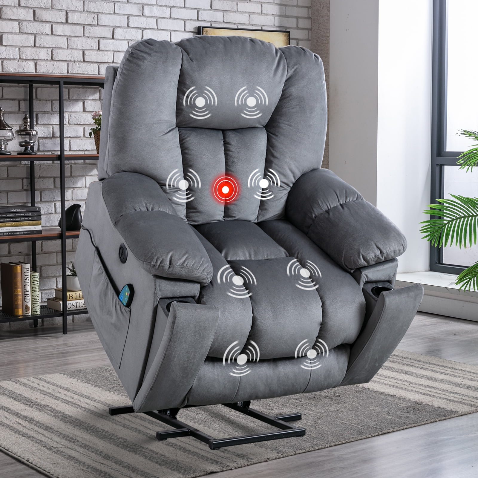 Ebello Large Lift Chair Recliner with Massage and Heat for Big Man