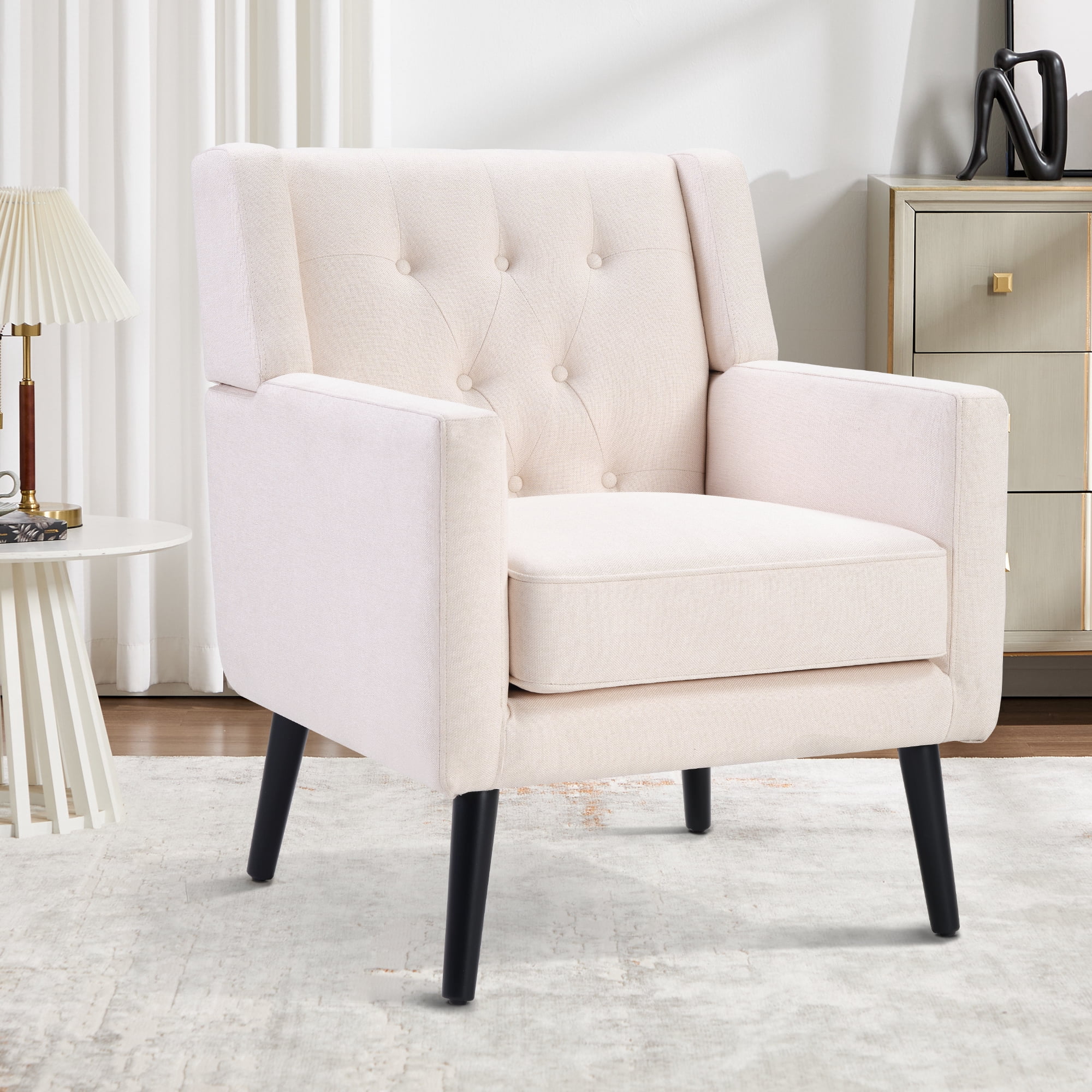 Costway Armless Accent Chair, Retro Velvet Leisure Chair