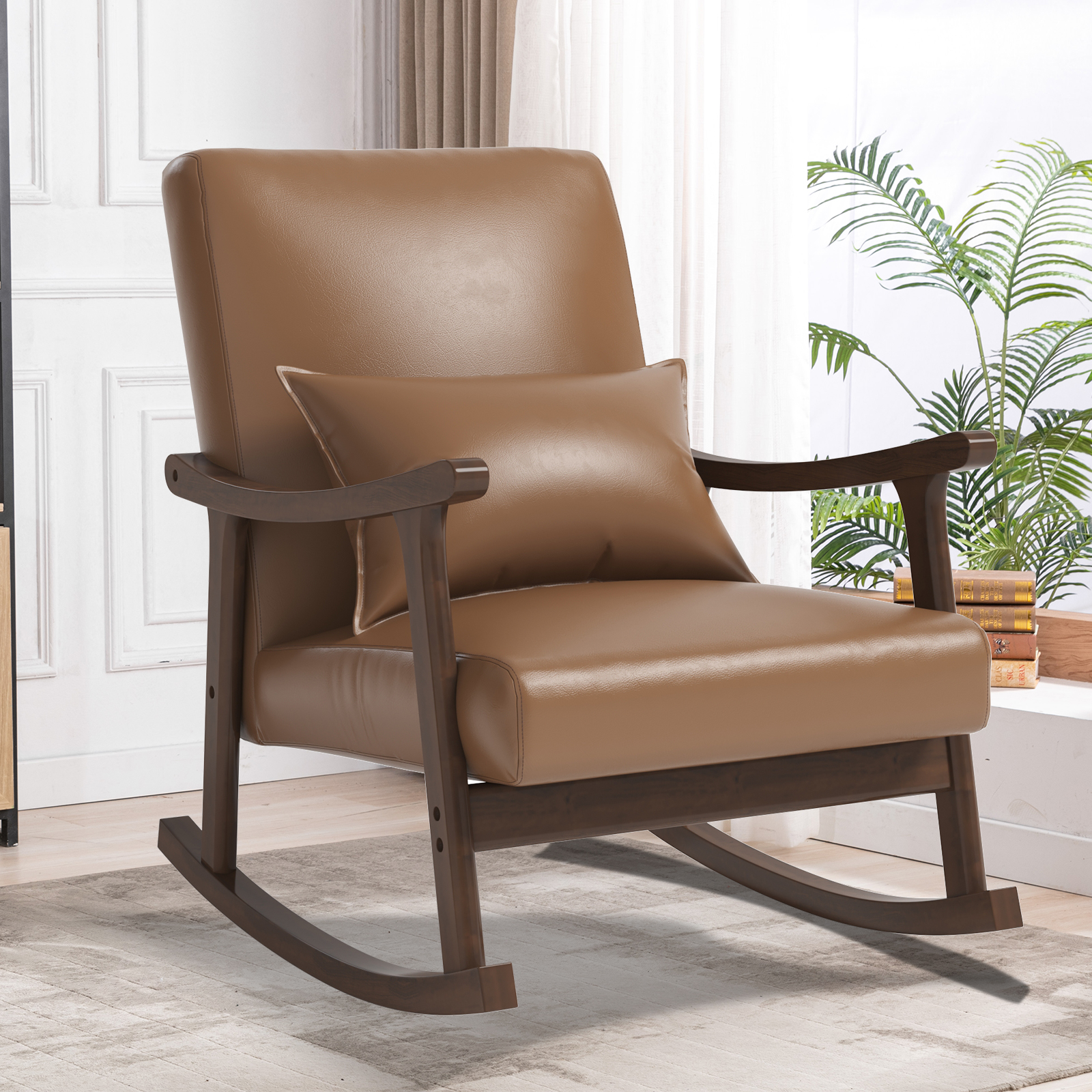 Ebello Rocking Chair Nursery, Rocker Glider Arm Chair, Upholstered and