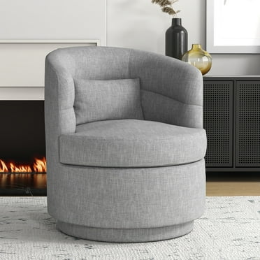 Prelife Swivel Accent Chair with Lamb Wool Fabric for Adult, Plump ...