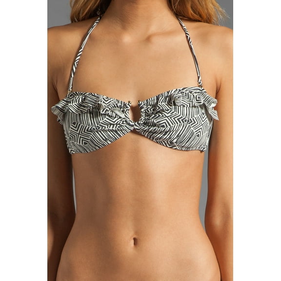 Eberjey BLACK Tribal Girl Mimi Bikini Swim Top, US Small