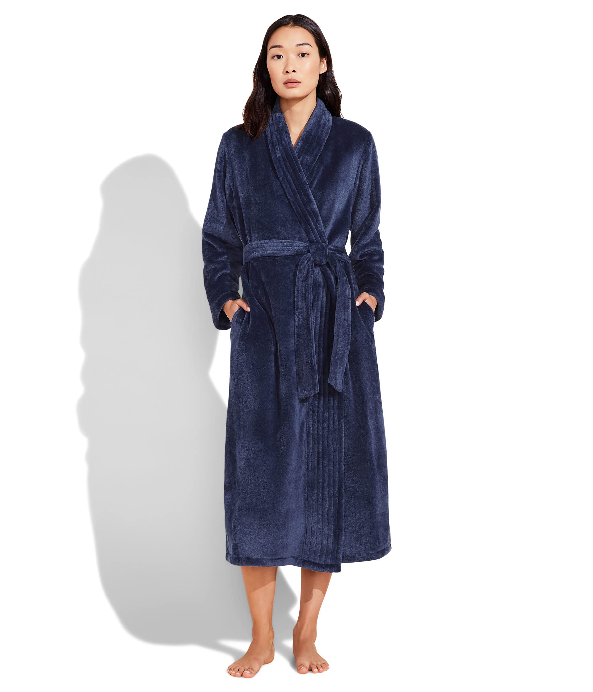 Robe Ribbon Eberjey Chalet - The Plush Robe with Ribbon (Womens, Navy, XS ...