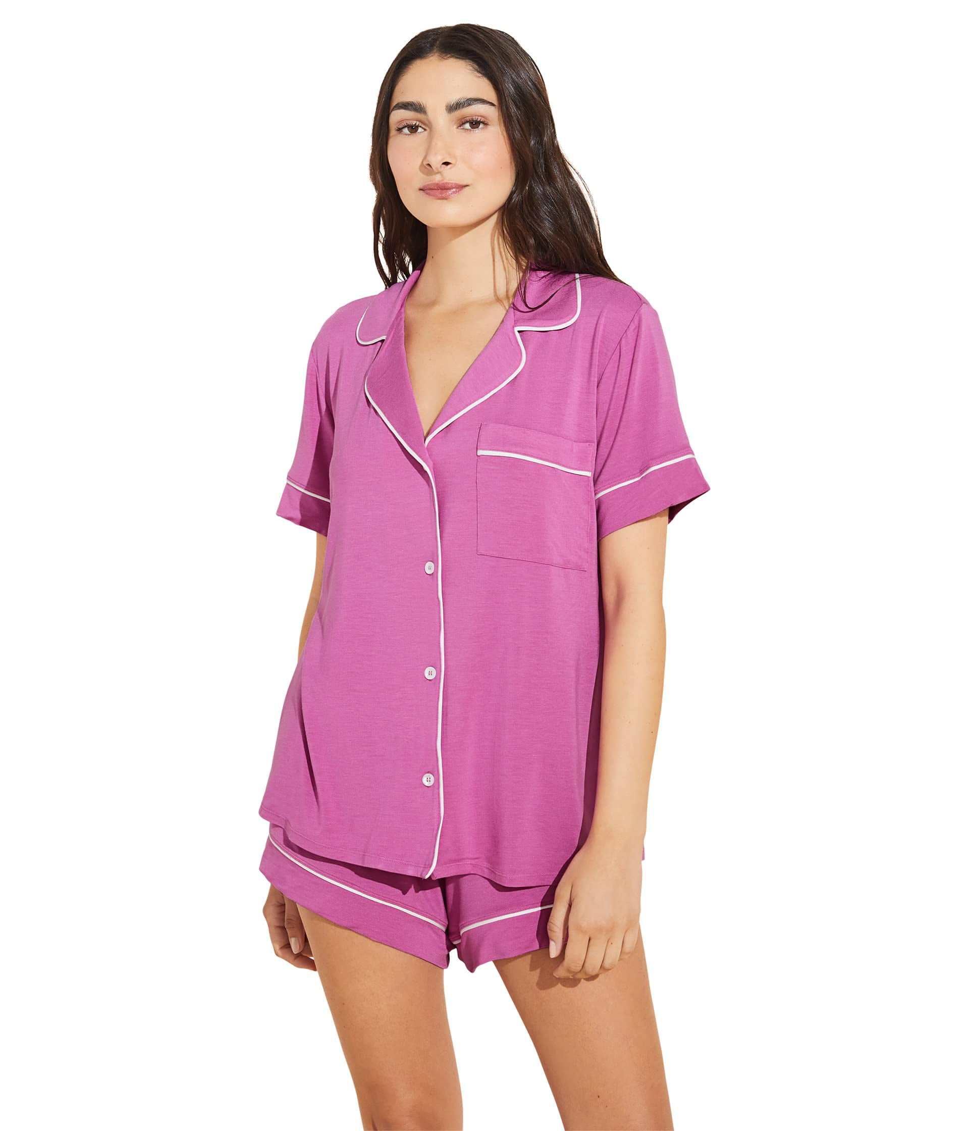 Eberjey Gisele The Relaxed Short Pajama Set (Womens, Sangria