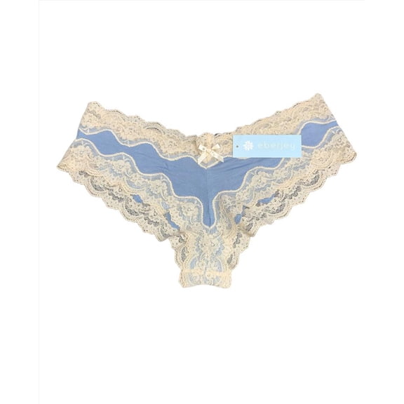 Eberjey Women's Chambray Lady Godiva Lace Cheeky Underwear, Large