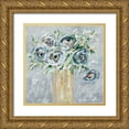 thumbnail image 1 of Ebert, Roey 12x12 Gold Ornate Wood Framed with Double Matting Museum Art Print Titled - Blooms in Gold Vase, 1 of 4