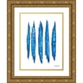 thumbnail image 1 of Ebert, Roey 12x14 Gold Ornate Wood Framed with Double Matting Museum Art Print Titled - Aegean Blue Abstract V, 1 of 4