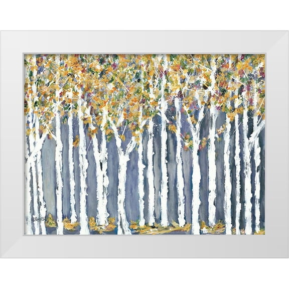 Ebert, Roey 14x12 White Modern Wood Framed Museum Art Print Titled - Birch Trees