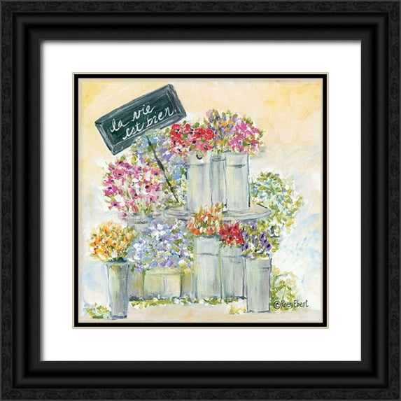 Ebert, Roey 15x15 Black Ornate Wood Framed with Double Matting Museum Art Print Titled - Life is Good