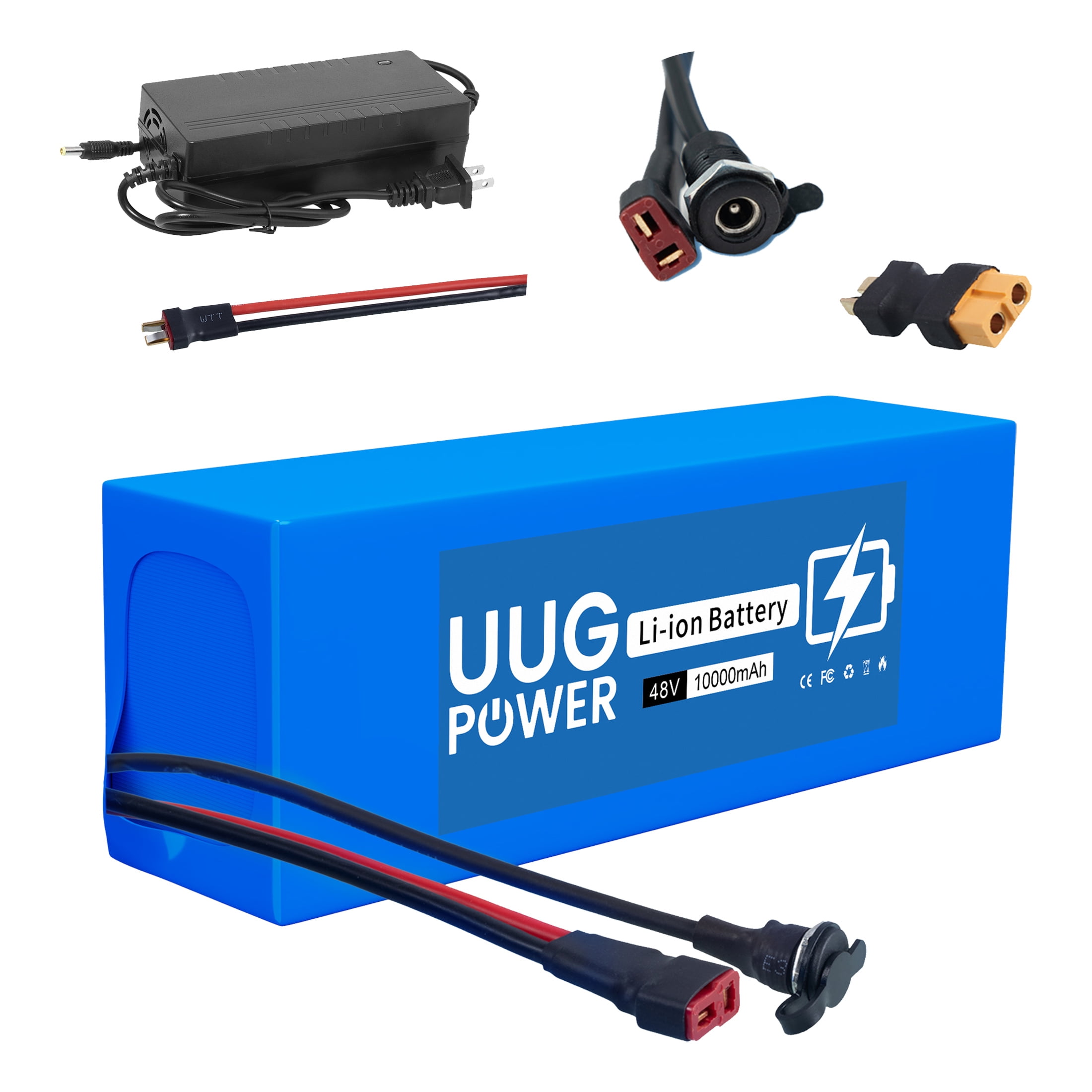 Ebike 48V 10Ah Battery 30A BMS DIY for Bicycle Motor Lithium Ion Battery Pack T Plug UL2271