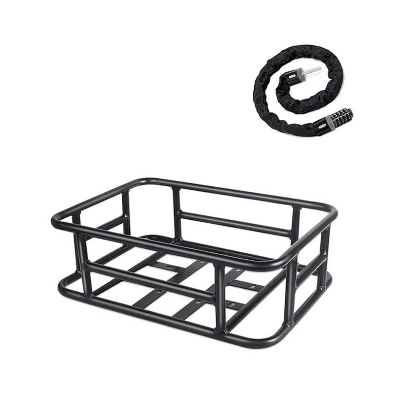 Ebike Accessories, Large Rear Bike Basket and Cable Lock