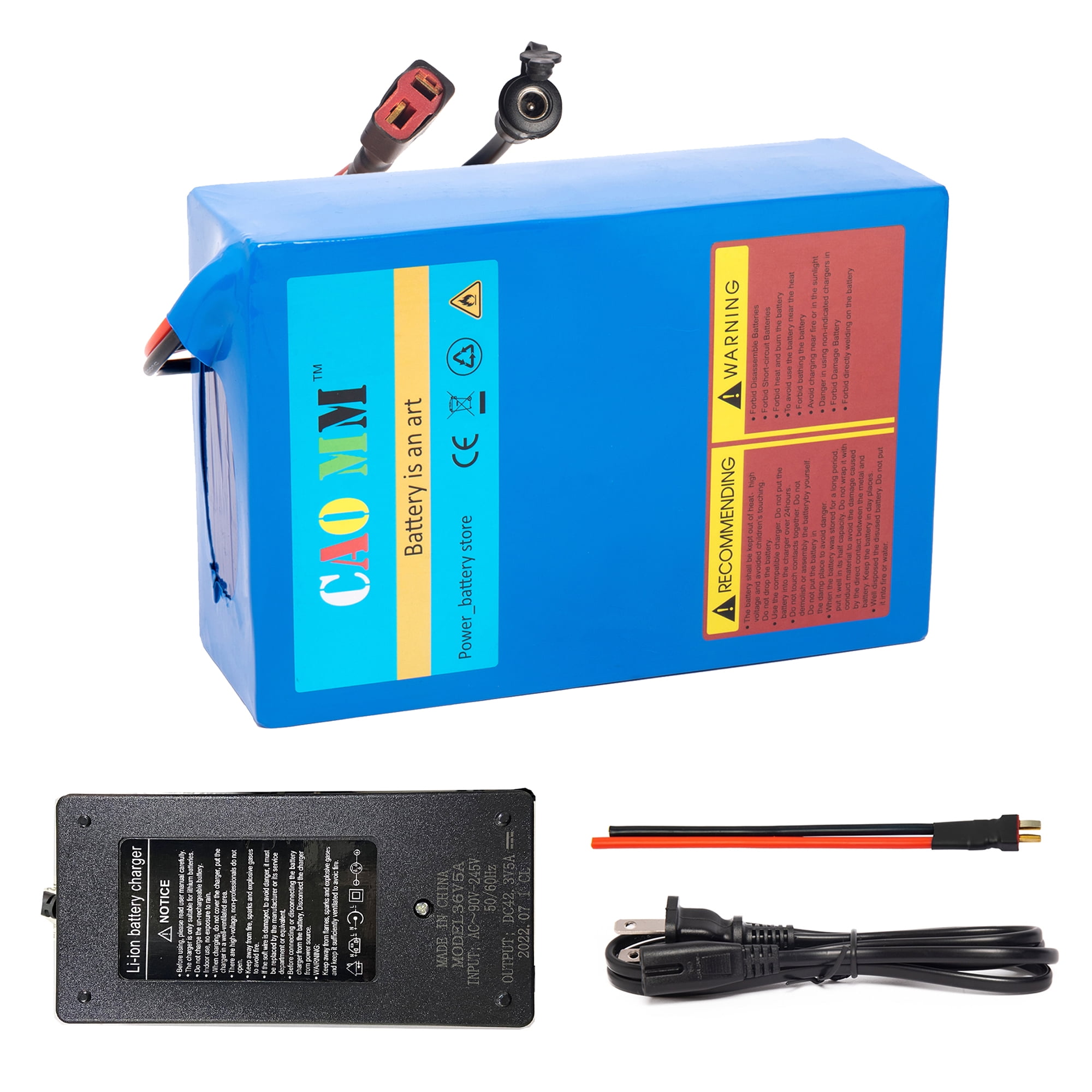 Batterie Vélo électrique 36V 6Ah - Étanche, Pour Moteur 200W-800W, Avec Chargeur (dimensions 145x95x35mm)