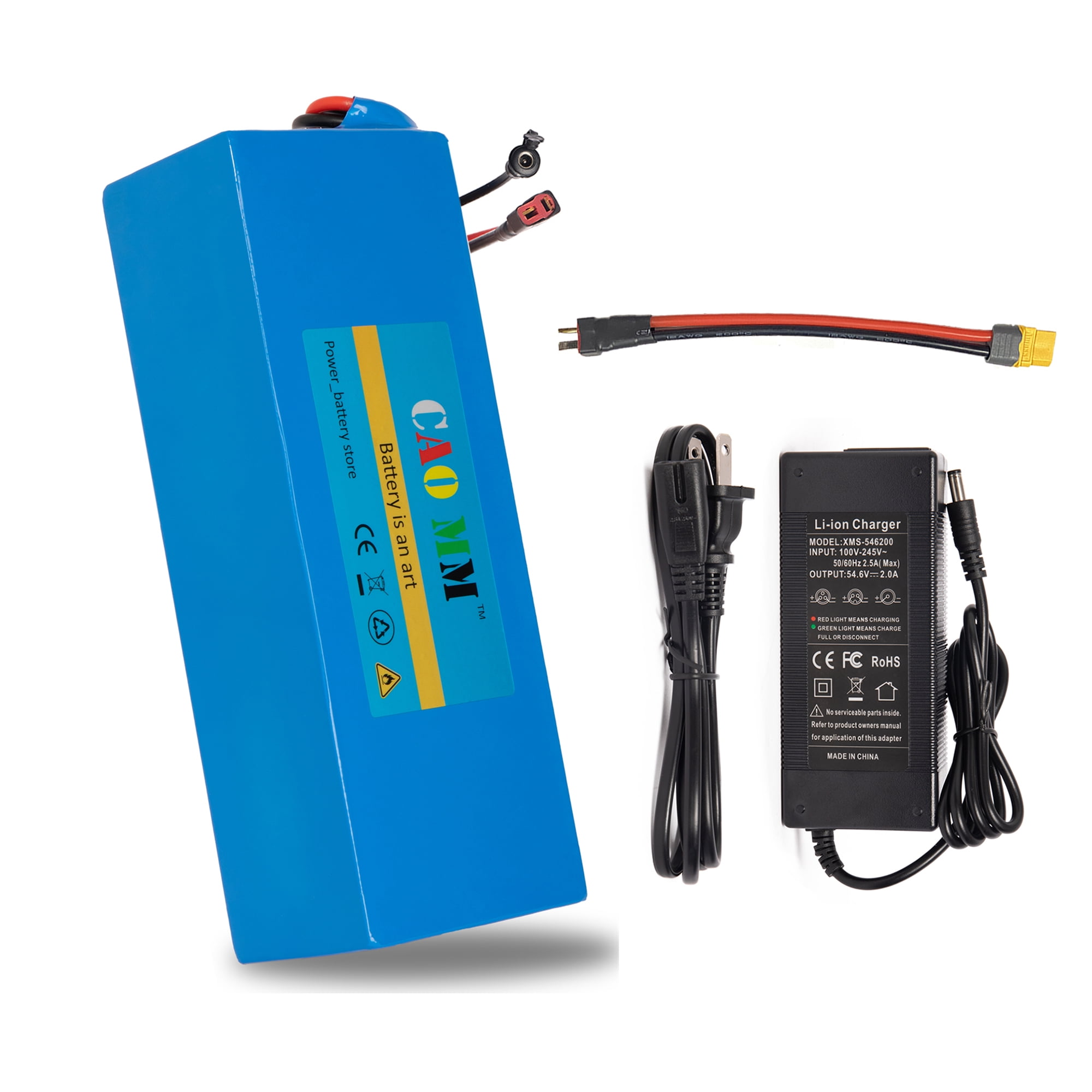Ebike Battery 48V 8Ah Lithium Battery with Charger 30A BMS XT-90 48V Battery  for 750W Electric Bike 