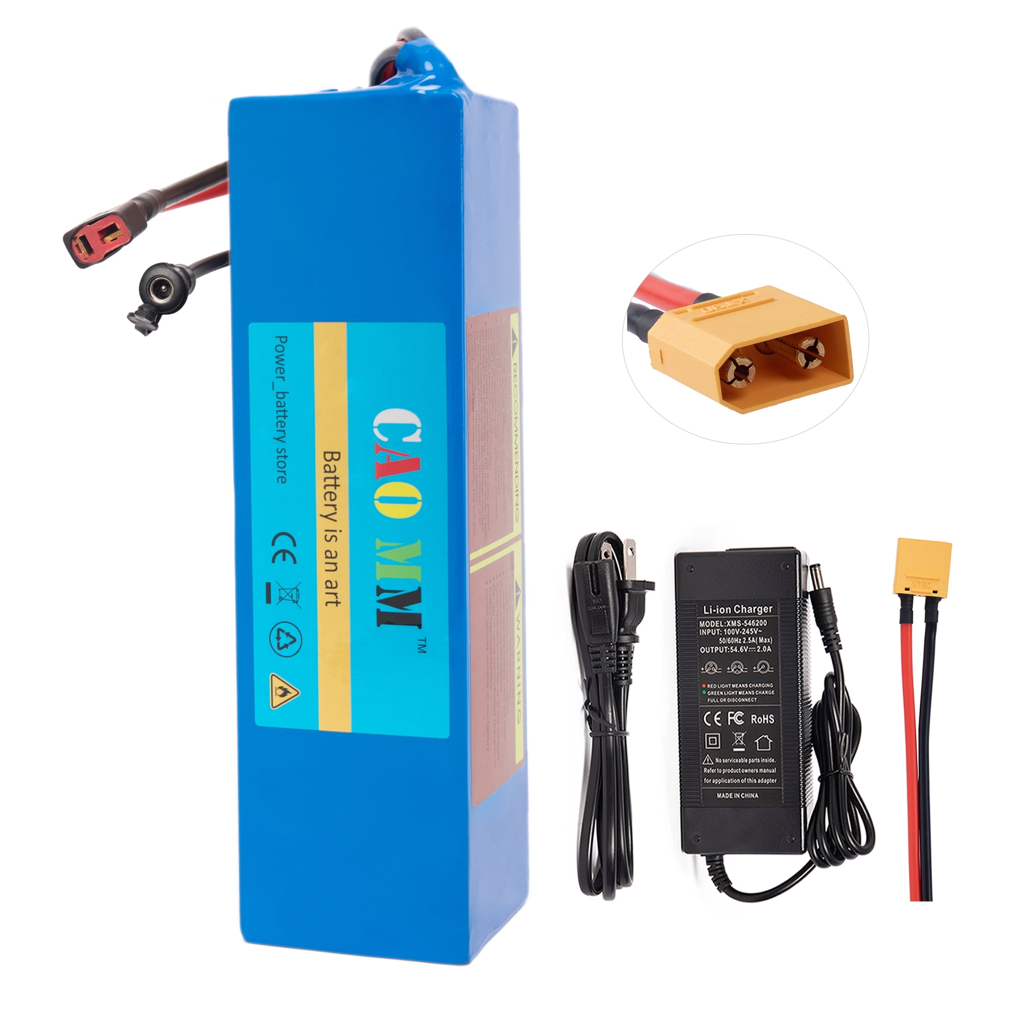 48V Battery 48V 8Ah Ebike Battery with Charger 30A BMS XT-90 Lithium Battery for 750W Electric Bike