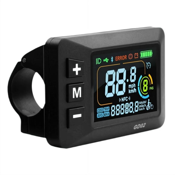Ebike Display, Ebike Controller, Bike Computer, Auto Backlight IP67 E-Scooter Panel Meter Screen with Waterproof Connector