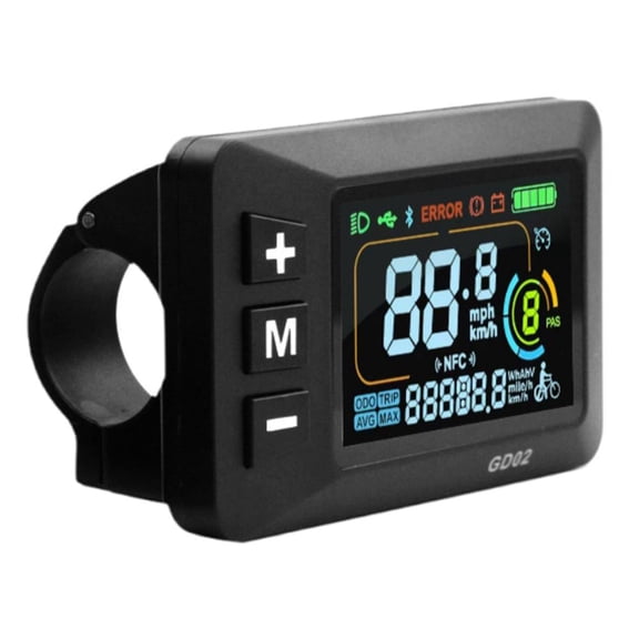 Ebike Display LCD Ebike Screen for Electric with 5 Pin Waterproof Cable EBike Display Meter Control Panel Screen 24V 36V 48V 60V for Mountain Bike Fits Various Communication Protocols