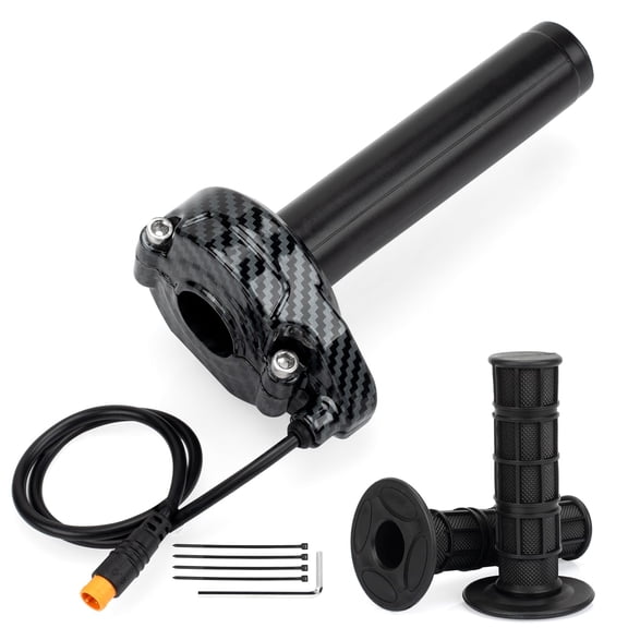 Ebike Full Twist Throttle 3 Pin Waterproof Throttle Grip Kit 12V-72V Quick Twist Throttle for Lectric XP4 MacFox X1 Electric Dirt Bike Scooter Mountain Bike Ebike Bicycle
