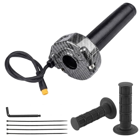 Ebike Full Twist Throttle with Rolling Bearing, Surron Style 3-Pin Waterproof Grip Kit Compatible Fit for Macfox HappyRun Freego Heybike - Universal 12V-72V Electric Dirt Bike