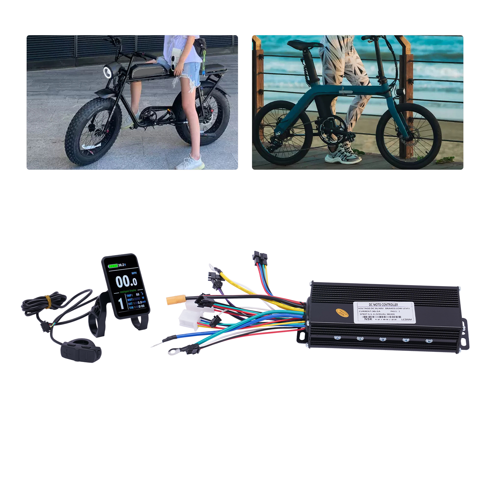 Ebike LCD Display, FOC Sine Wave Controller, Real-Time Speed, Battery ...