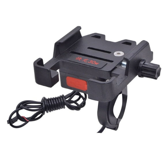 Ebike Phone Holder Support QC 3.0 5V2A 5V3A 30W Motorcycle Phone Mount With USB Charger Electric Bike Fixed Frame For ATV Snowmo