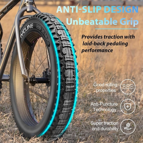 Ebike Replacement Fat Tire - 26x4.0 Inch Heavy Duty Folding Electric Fat Tires for Street or Trail Riding