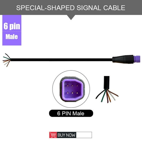 Ebike Shaped Connector 6 Pin Cable Waterproof Connector Signal line