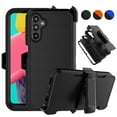 thumbnail image 1 of Ebizware Case for Samsung Galaxy A14 5G with [Built-in Screen Protector] Holster Belt Clip Military Grade Heavy Duty Protection Kickstand Armor Cover for Galaxy A14 5G - Black, 1 of 10