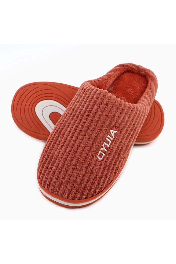 House Slippers for Women and Men Scuff Memory Foam Slip on Womens Fuzzy Slippers, Comfy Indoor / Outdoor House Shoes