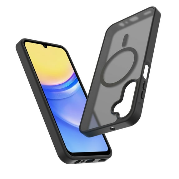 Ebizware Magnetic Protective Case for Samsung Galaxy A15 5G with MagSafe and Magnetic Car Phone Holder, TPU Thin Phone Case Cover Shockproof Anti-Fingerprint-Black