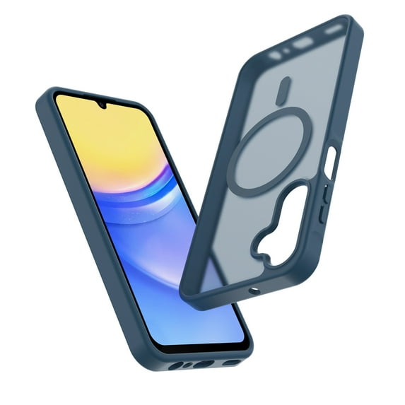 Ebizware Magnetic Protective Case for Samsung Galaxy A15 5G with MagSafe and Magnetic Car Phone Holder, TPU Thin Phone Case Cover Shockproof Anti-Fingerprint-Dark Blue