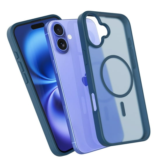 Ebizware Magnetic Protective Case for iPhone 16 Plus with MagSafe and Magnetic Car Phone Holder, TPU Thin Phone Case Cover Shockproof Anti-Fingerprint-Black