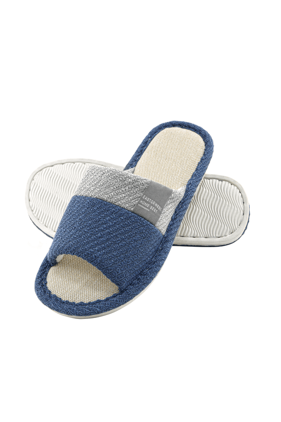 Men's Slippers, Open Toe Memory Foam Scuff Slippers, Cozy Slip On Indoor / Outdoor Bedroom House Shoes