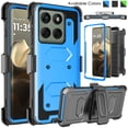 thumbnail image 1 of Ebizware for Motorola Edge 2025 Case with Holster Belt Clip, Military Grade Drop Protection Heavy Duty Shockproof Protective Rugged Cell Phone Case Kickstand Cover for Motorola Edge 2025 - Blue, 1 of 9