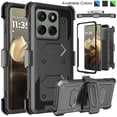 thumbnail image 1 of Ebizware for Motorola Edge 2025 Case with Holster Belt Clip, Military Grade Drop Protection Heavy Duty Shockproof Protective Rugged Cell Phone Case Kickstand Cover for Motorola Edge 2025 - Black, 1 of 9