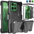 thumbnail image 1 of Ebizware Motorola Moto G Power 5G 2025 XT2515 Case with [Built-in Screen Protector] and Holster Belt Clip, Military Grade Heavy Duty Kickstand Phone Case Cover for Moto G Power 5G 2025 - Black, 1 of 10
