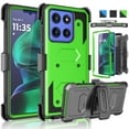 thumbnail image 1 of Ebizware Motorola Moto G Stylus 5G 2025 XT2517 Case with [Built-in Screen Protector] and Holster Belt Clip, Military Grade Heavy Duty Kickstand Phone Case Cover for Moto G Stylus 5G 2025 - Green, 1 of 9